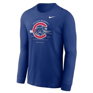 Men's Chicago Cubs Nike Royal Over Arch Performance Long Sleeve T-Shirt